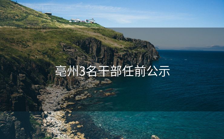 亳州3名干部任前公示